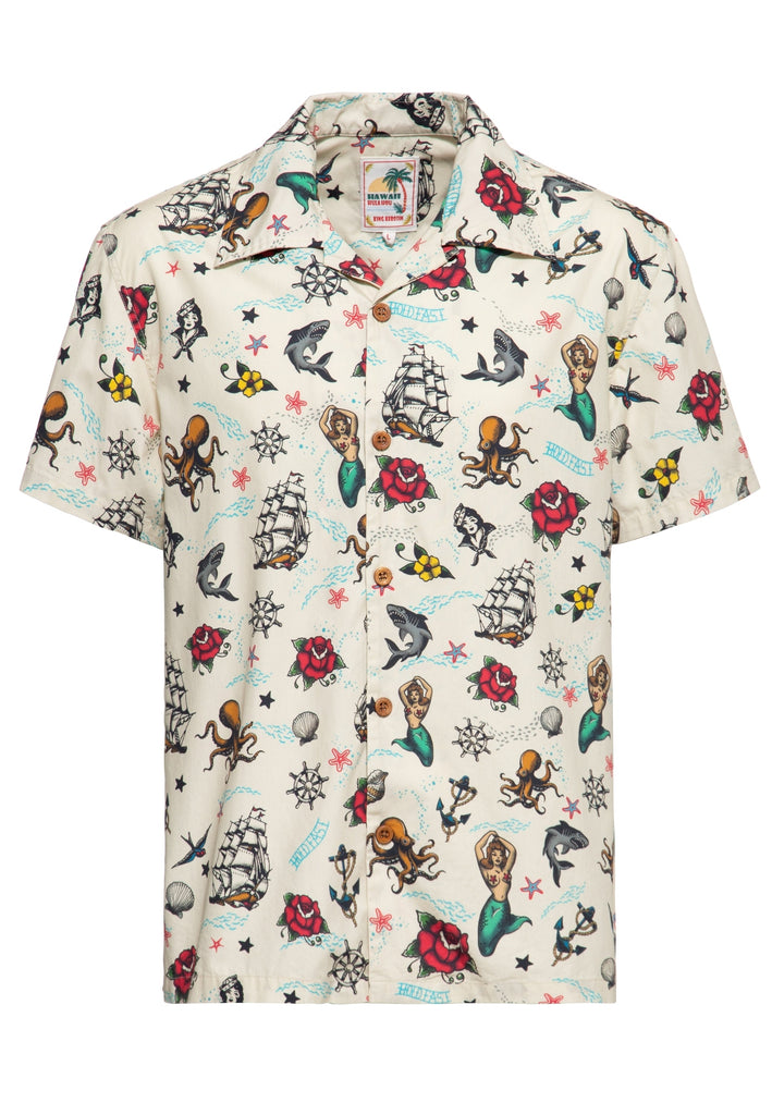 Queen Kerosin Hawaiihemd aus Bio-Baumwolle