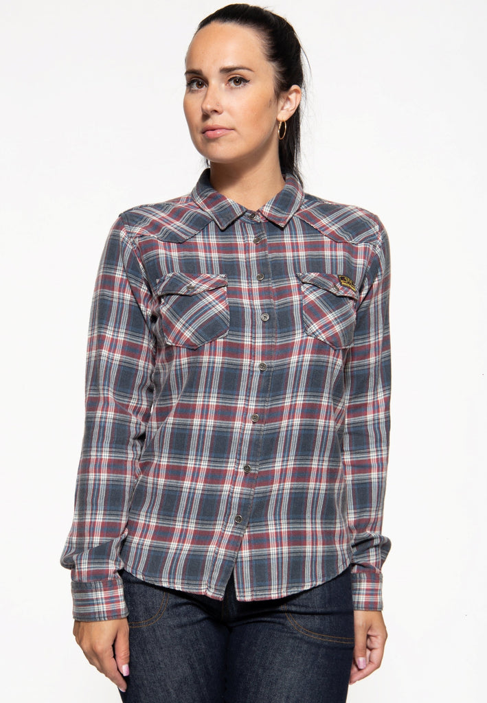Queen Kerosin Hemdbluse in Karo-Optik