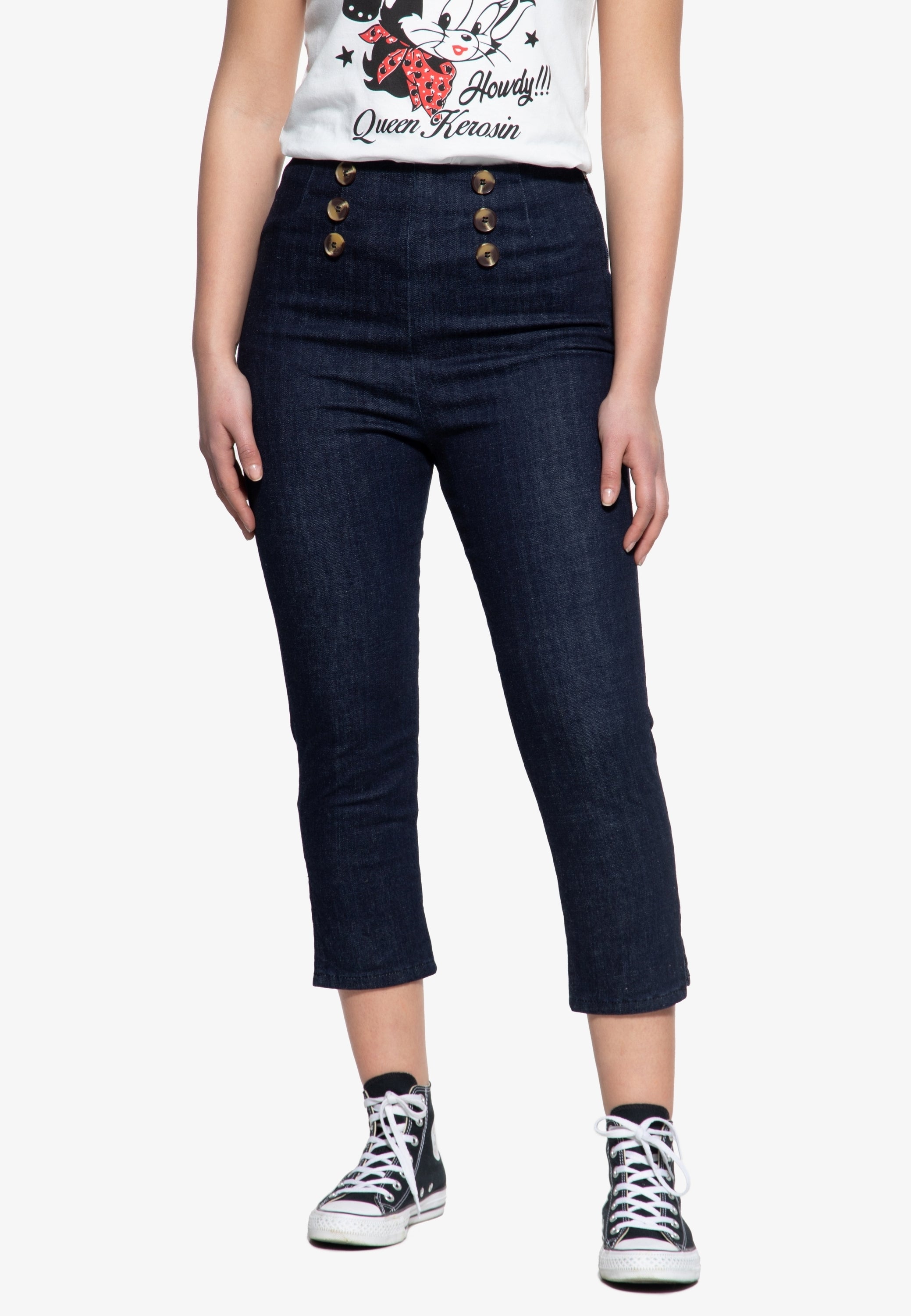High Waist Capri Jeanshose Capris von Queen Kerosin