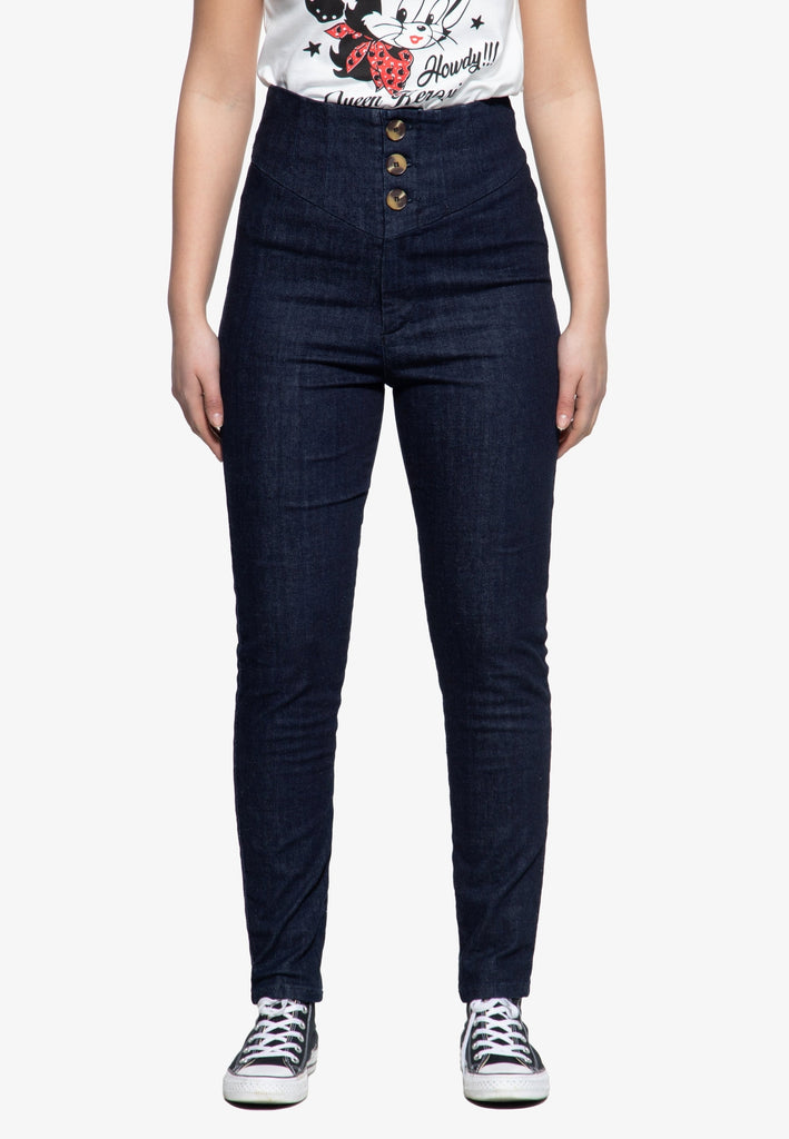 Queen Kerosin High Waist Jeanshose