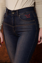 Queen Kerosin - High Waist Jeanshose im 5 Pocket Design «Betty»