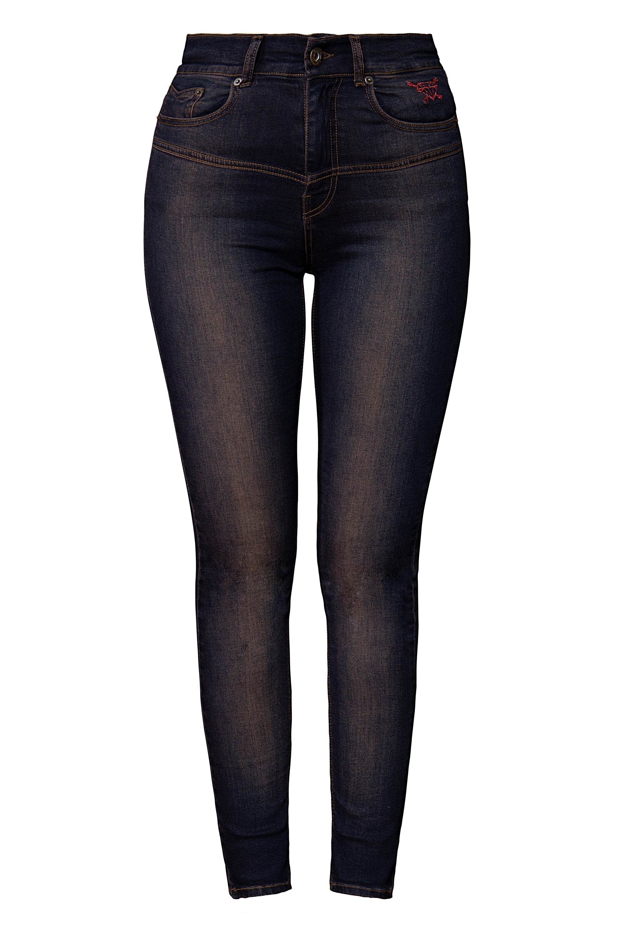 Queen Kerosin - High Waist Jeanshose im 5 Pocket Design «Betty»