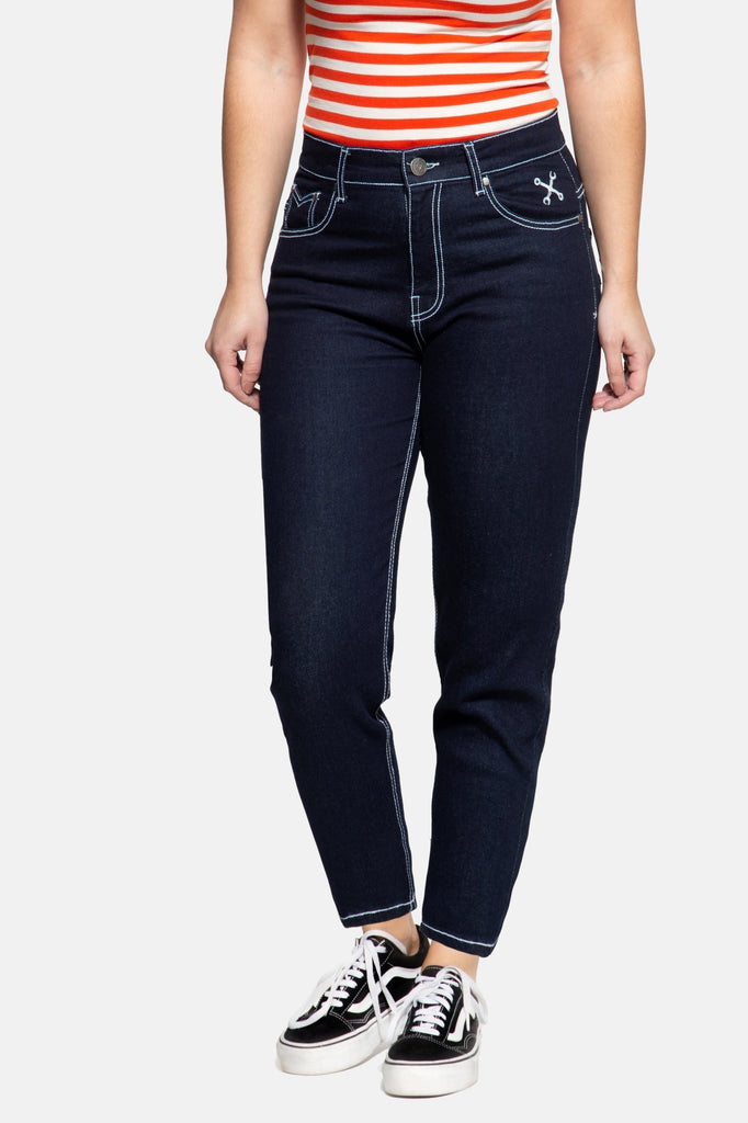 Queen Kerosin High Waist Slim Fit Jeans «Betty»