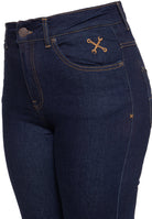 Queen Kerosin - High Waist Slim Fit Jeans im 5-Pocket-Design «Betty»