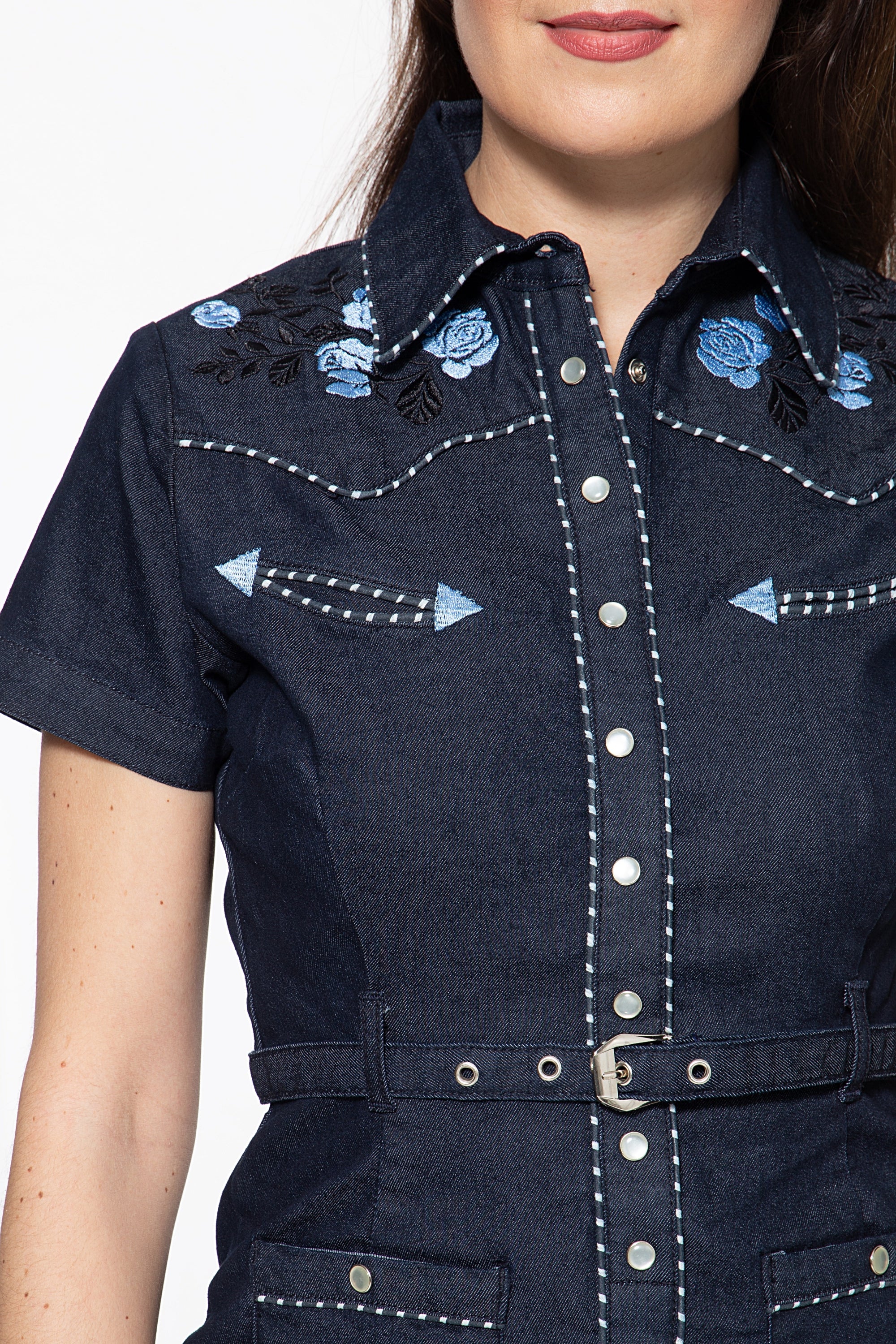 Queen Kerosin - Jeanskleid im Westernchic