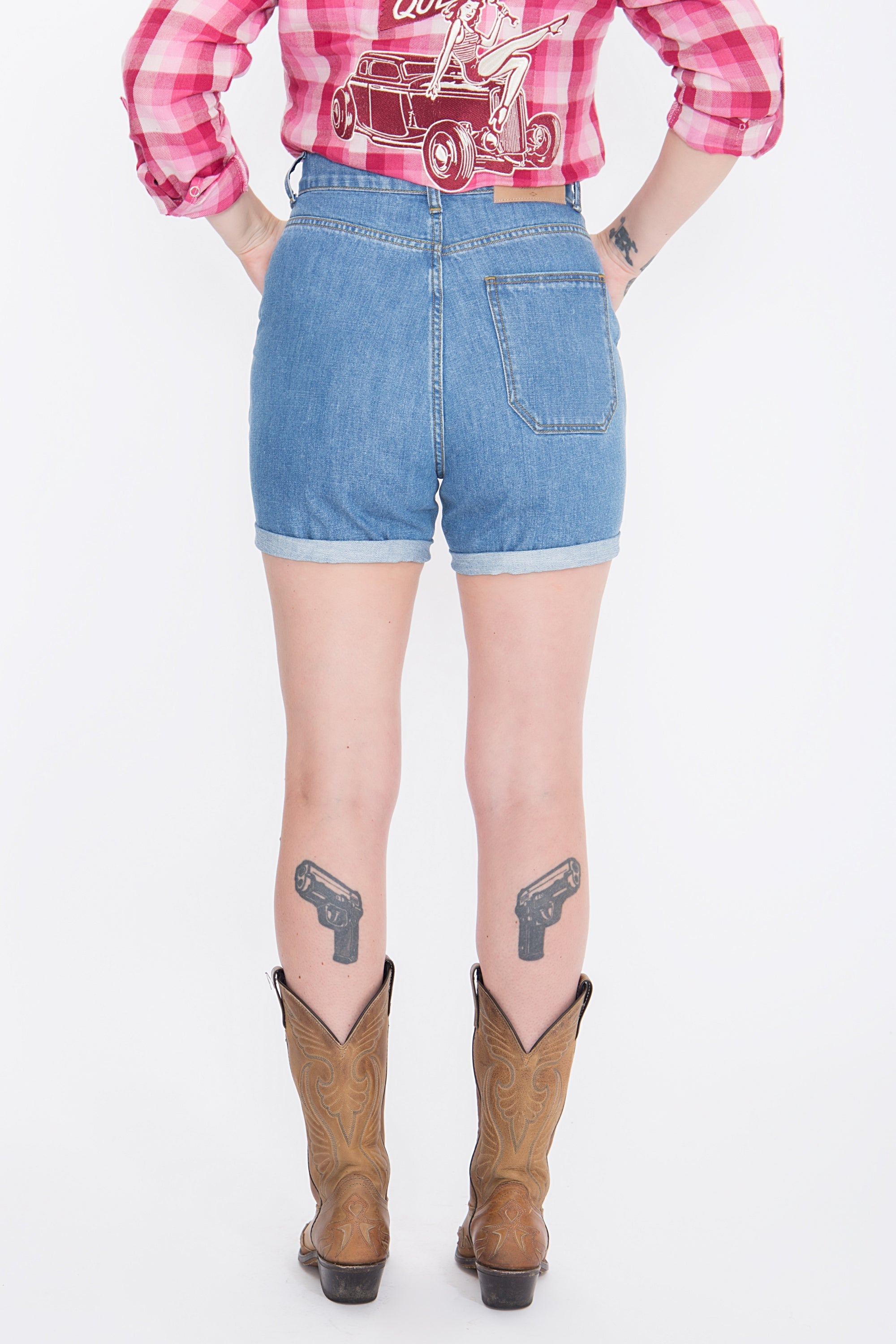 Jeansshorts mit Stickereien im Western-Look - KING KEROSIN