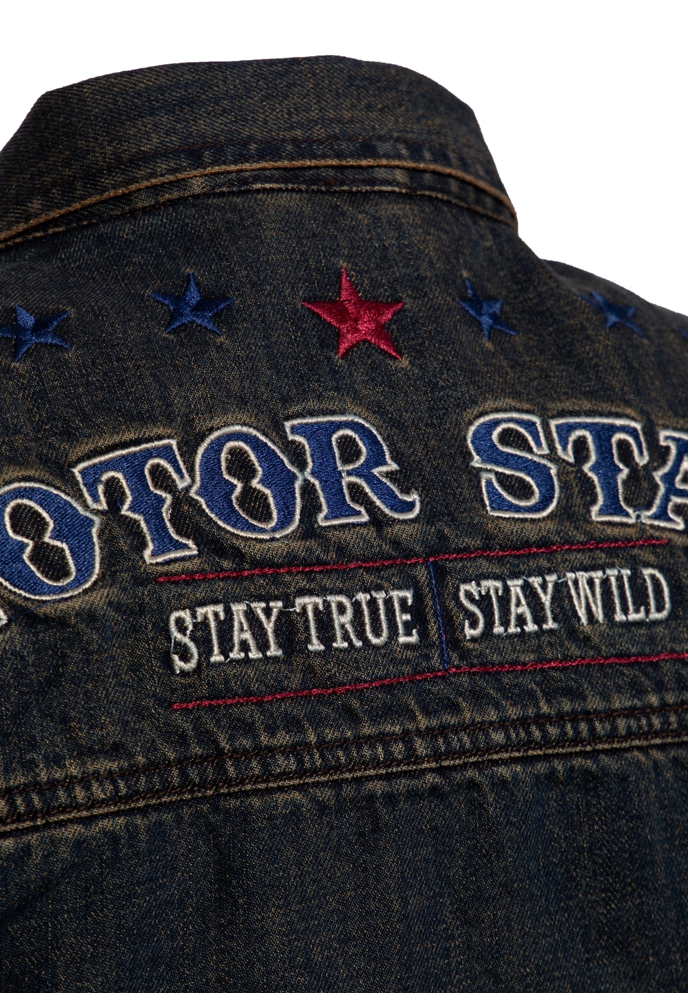 King Kerosin - Denim Weste Stickerei «Motor State»