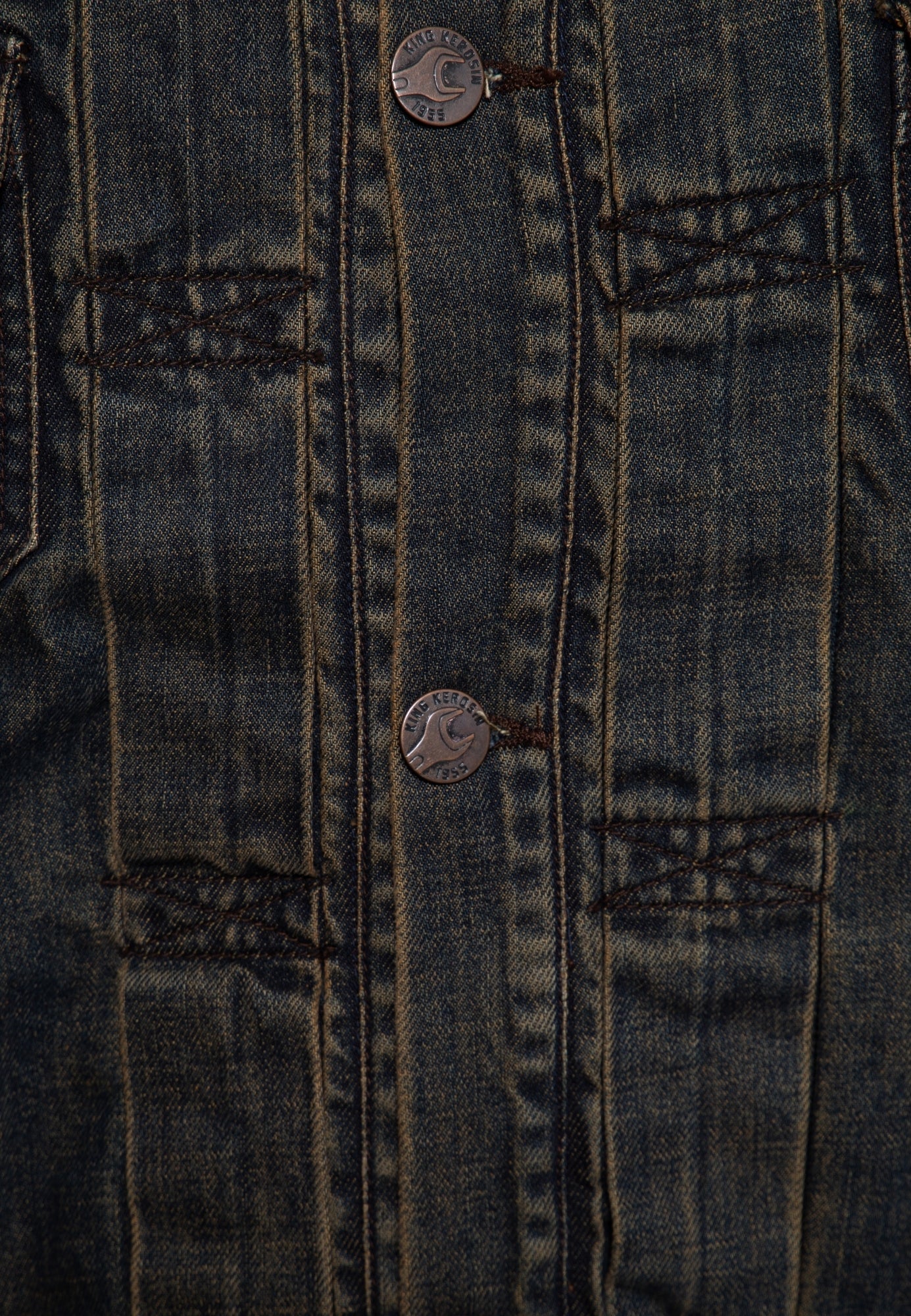 King Kerosin - Denim Weste Stickerei «Motor State»