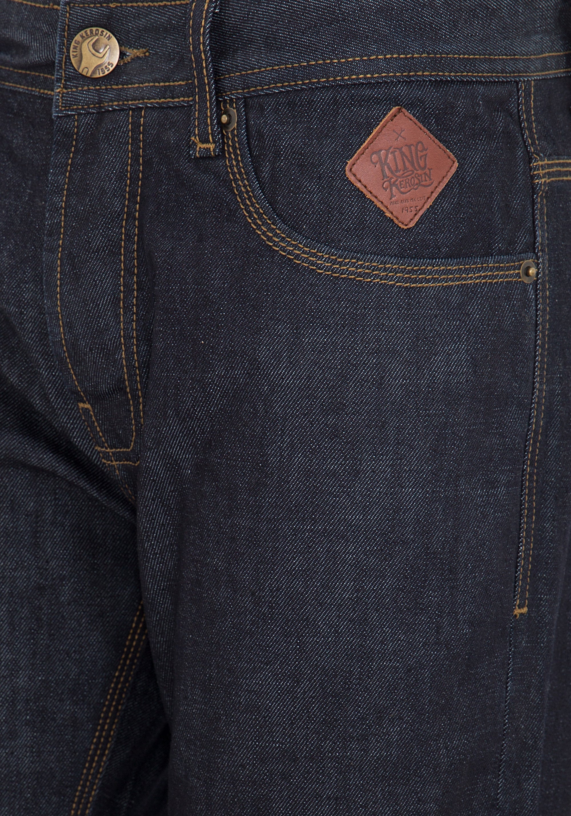 King Kerosin - Regular Fit Jeans in dark blue mit Logo-Patch «Robin»