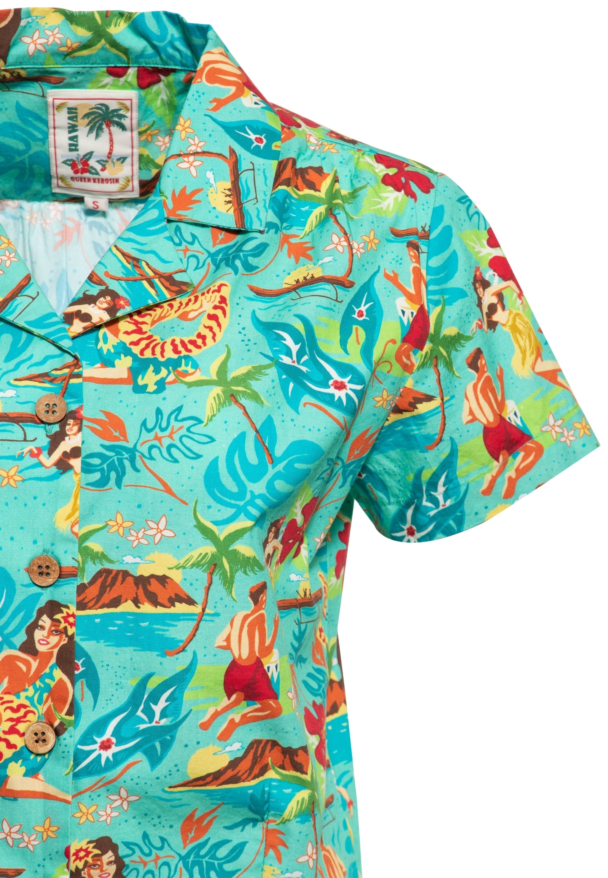 Queen Kerosin - Kurzarm Bluse «organic cotton»