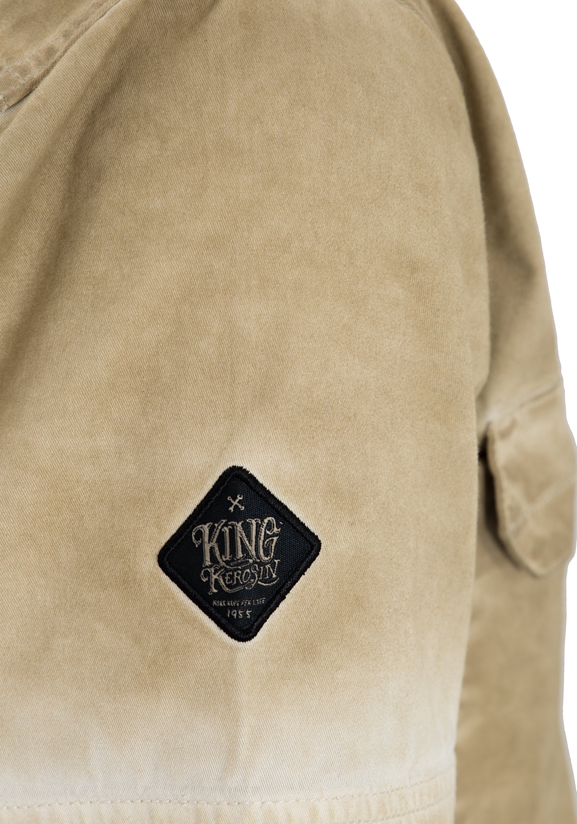 King Kerosin - Kurzarmhemd mit Stickerei und Vintageprint «Motorcycle»