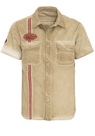 King Kerosin - Kurzarmhemd mit Stickerei und Vintageprint «Motorcycle»