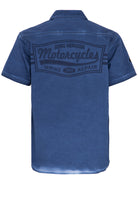 King Kerosin - Kurzarmhemd mit Stickerei und Vintageprint «Motorcycle»
