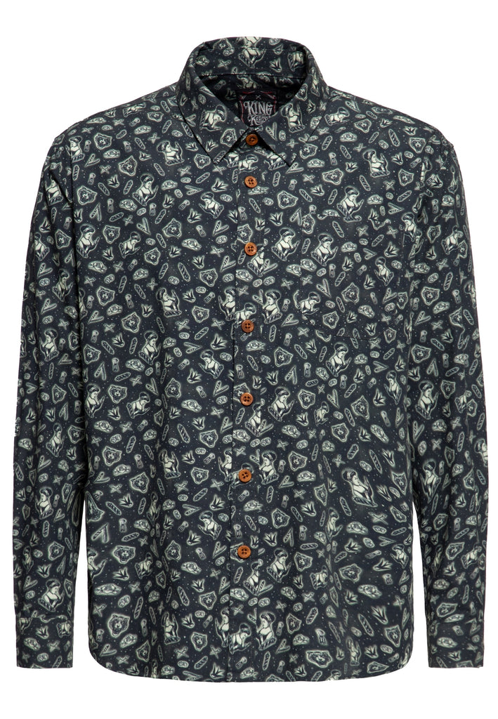 Queen Kerosin Langarm Hemd «Oldschool-Tattoos»