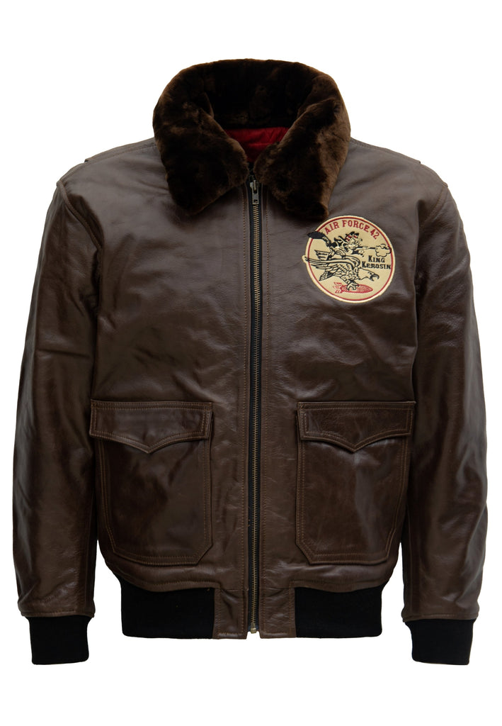 Queen Kerosin Leder Aviator Jacke «Air Force 42»