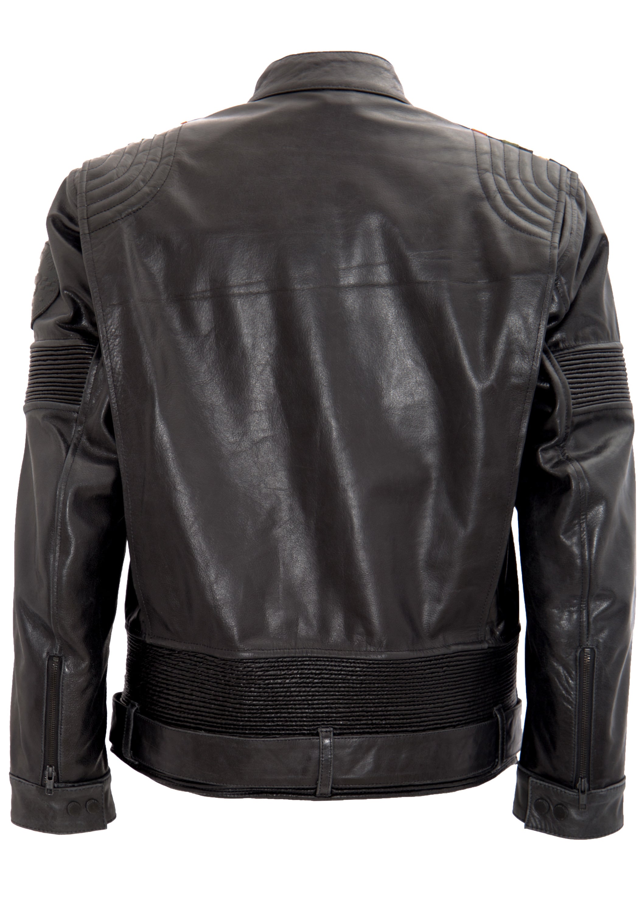 Lederjacke mit kontrastfarbigen Racer-Streifen - KING KEROSIN