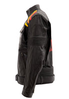 Lederjacke mit kontrastfarbigen Racer-Streifen - KING KEROSIN