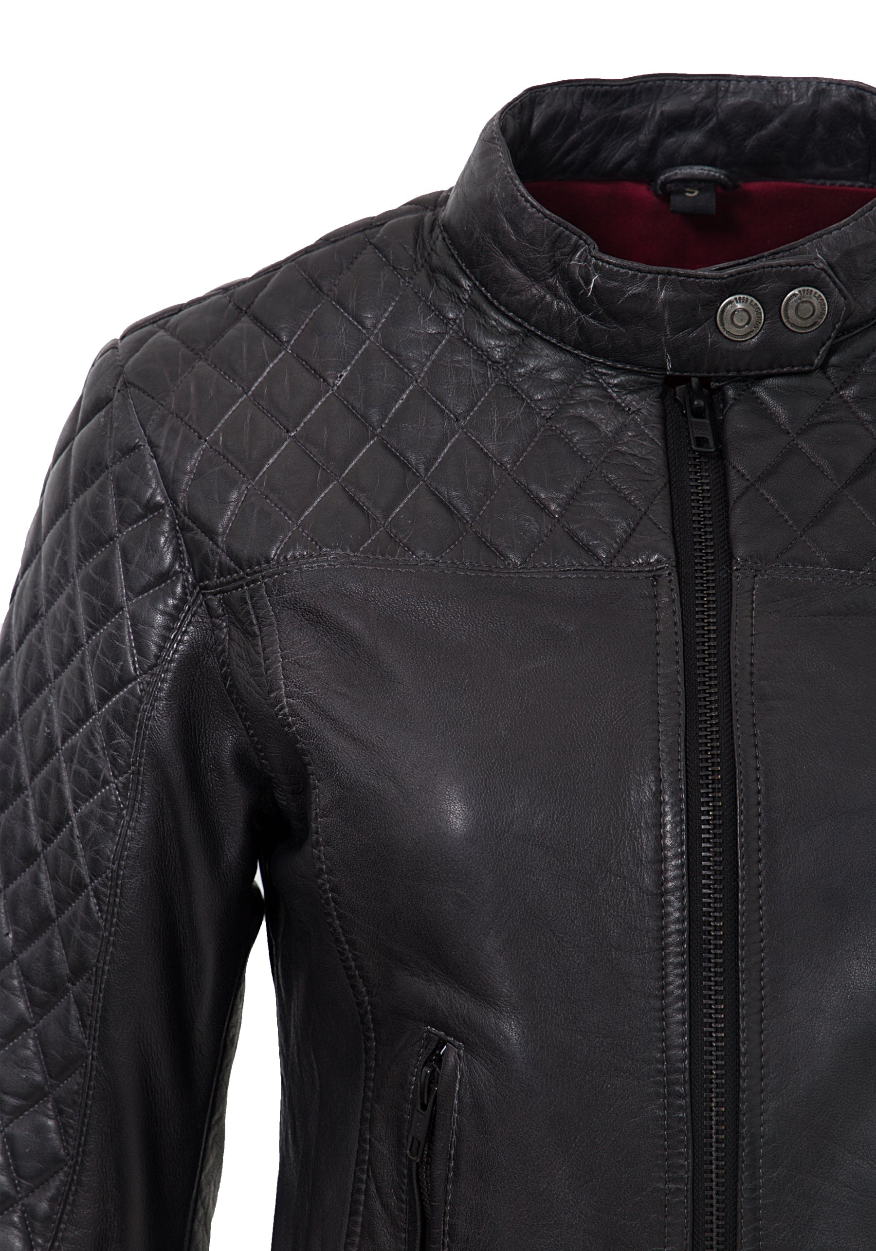 Lederjacke mit Kontrastfutter - KING KEROSIN