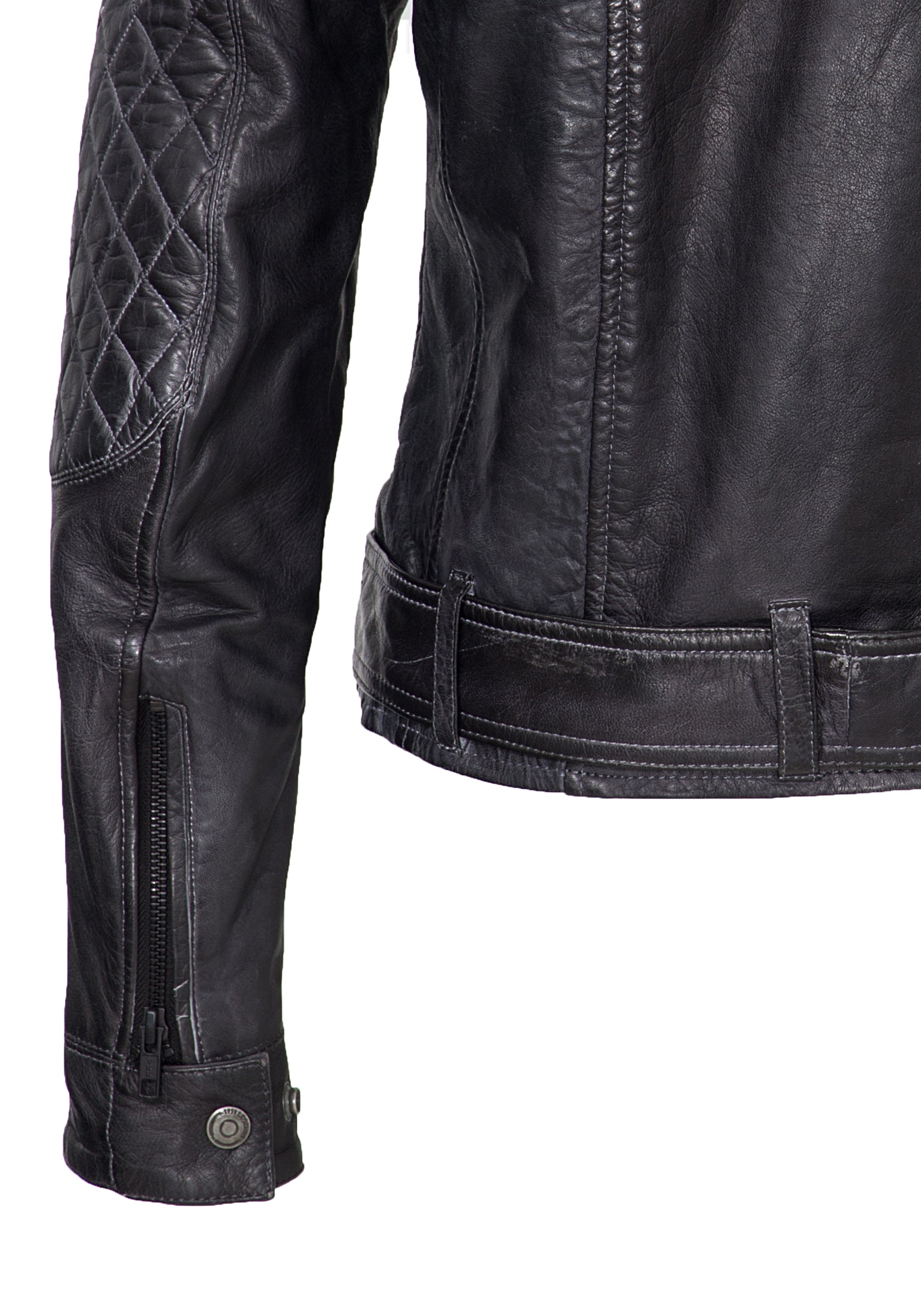 Lederjacke mit Kontrastfutter - KING KEROSIN