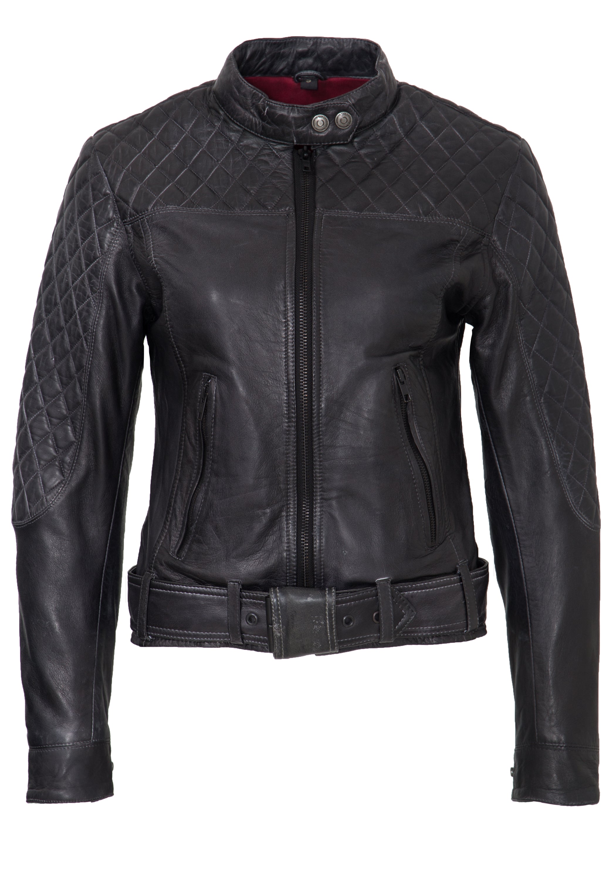 Lederjacke mit Kontrastfutter - KING KEROSIN