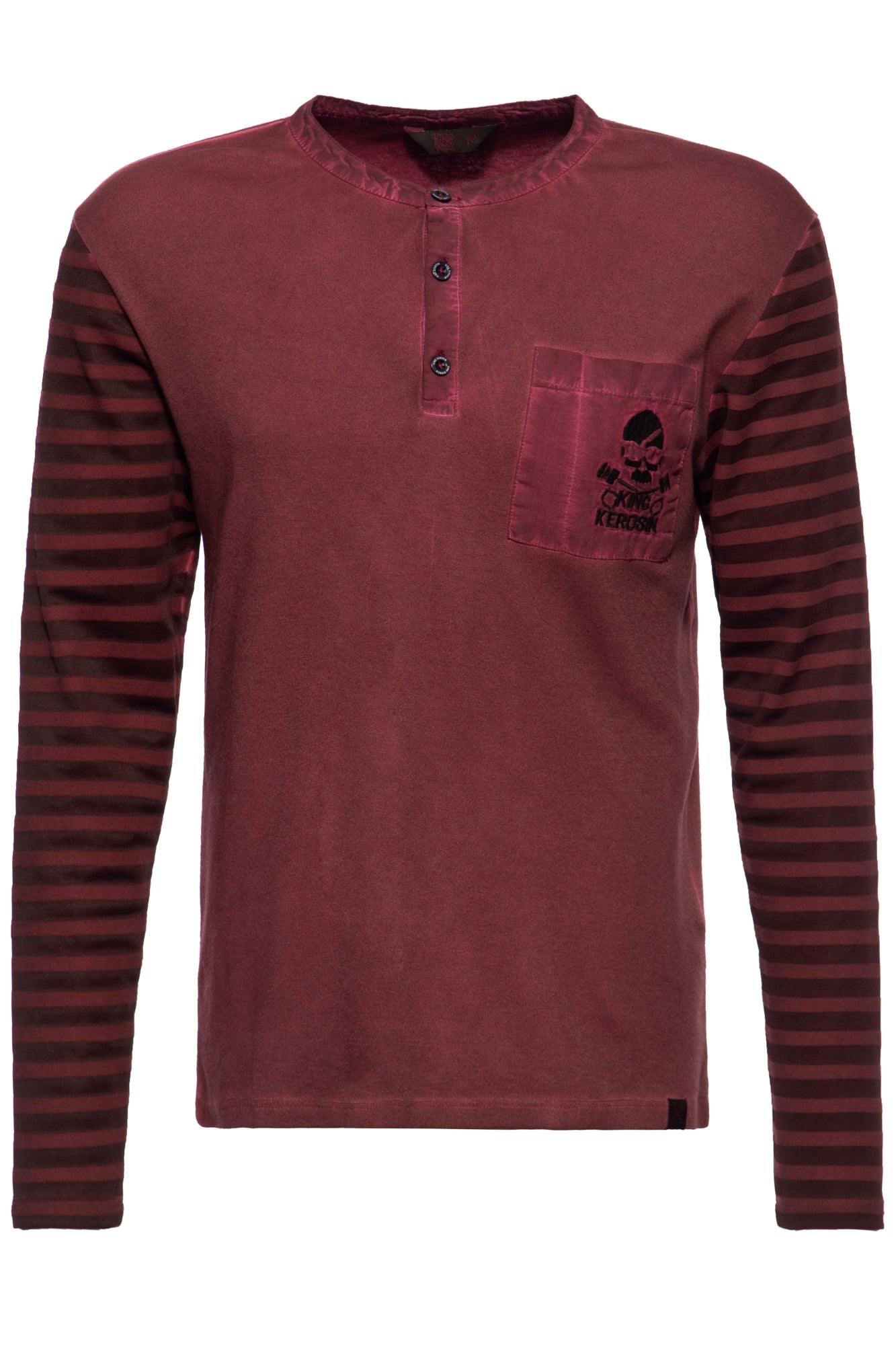 Longsleeve mit gestreiften Ärmeln und Stickerei im Rücken «Tough as Nails» - KING KEROSIN