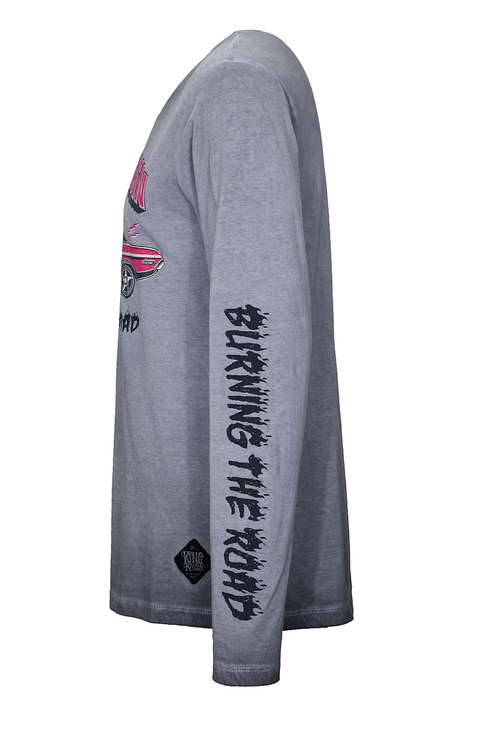Longsleeve Shirt mit Prints und Oilwash-Effekten «Death Dealer» - KING KEROSIN