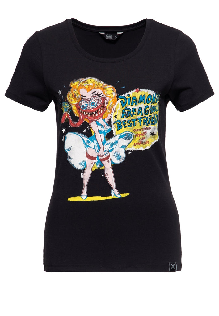 Queen Kerosin Monster T-Shirt mit Frontprint «Diamonds»