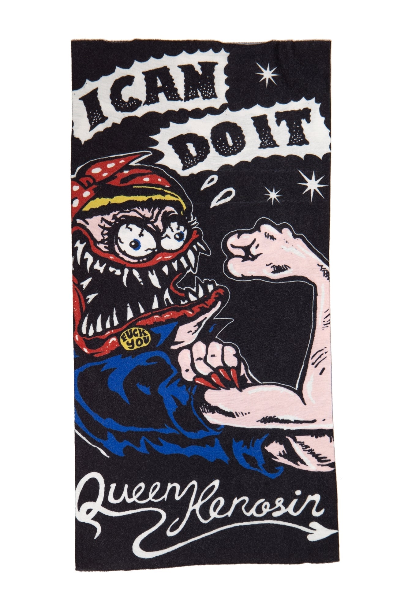 Queen Kerosin - Multifunktions-Tunnel aus Coolmax mit Monster Print «I can do it»