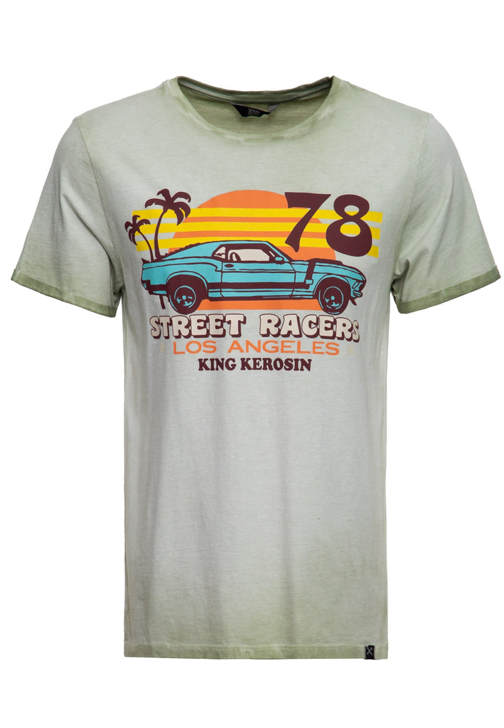 Queen Kerosin Oil Wash T-Shirt «Street Racers L.A.»