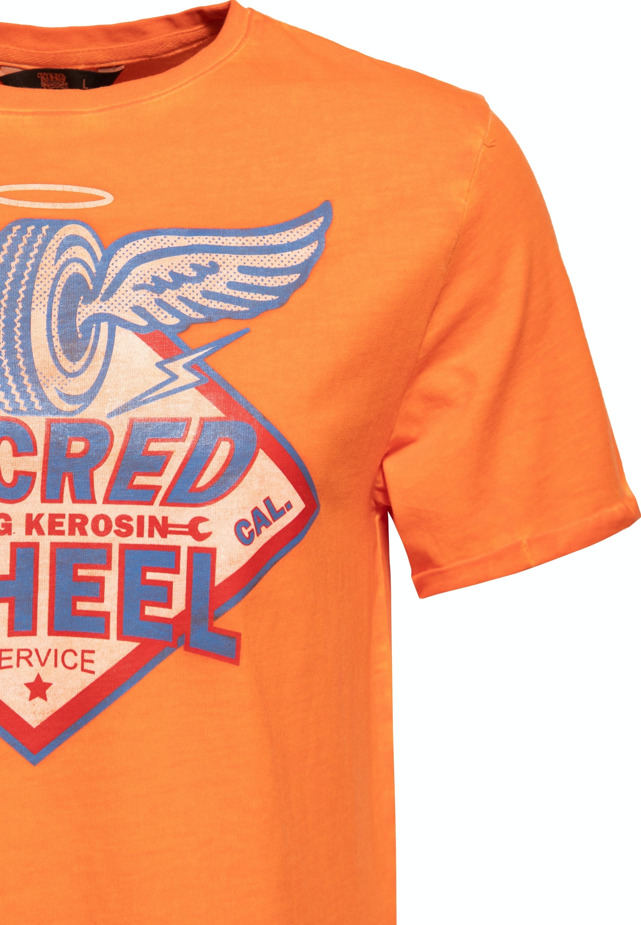 King Kerosin - Oil Washed T-Shirt «Sacred Wheel»