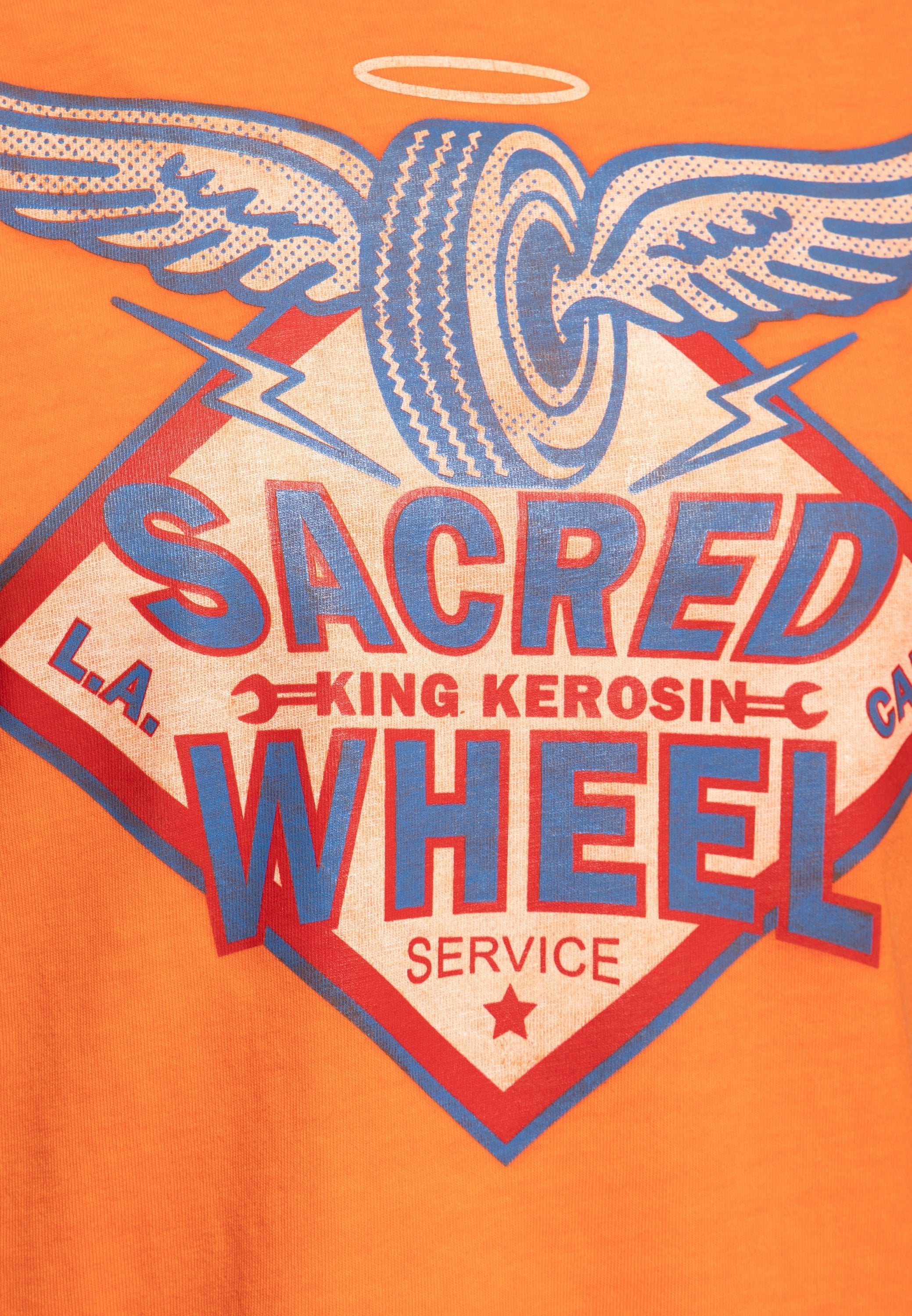 King Kerosin - Oil Washed T-Shirt «Sacred Wheel»