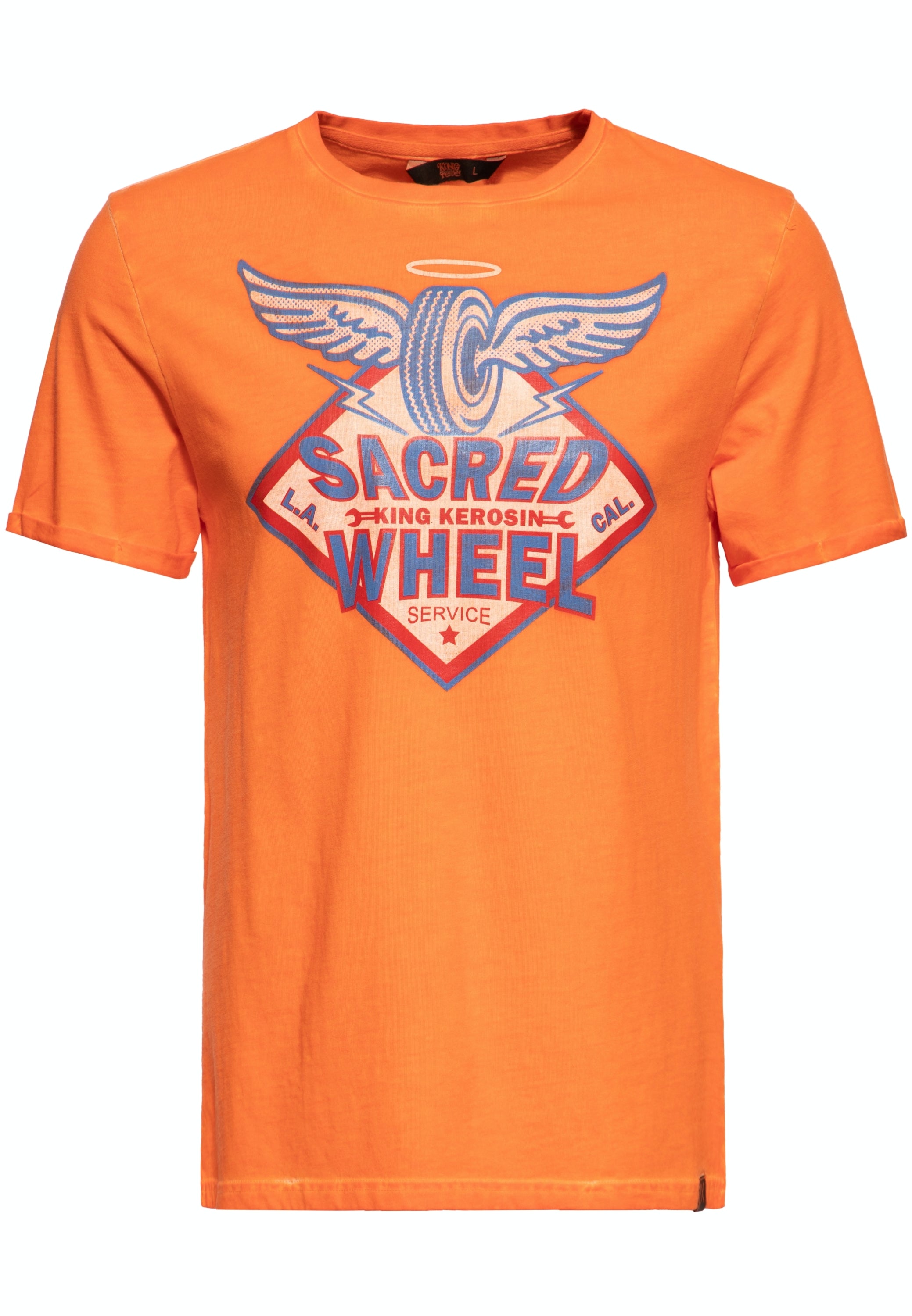 King Kerosin - Oil Washed T-Shirt «Sacred Wheel»