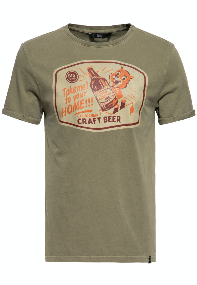 King Kerosin Herren T-Shirt - Hot Rod Print, Regular Fit, 100% Baumwolle