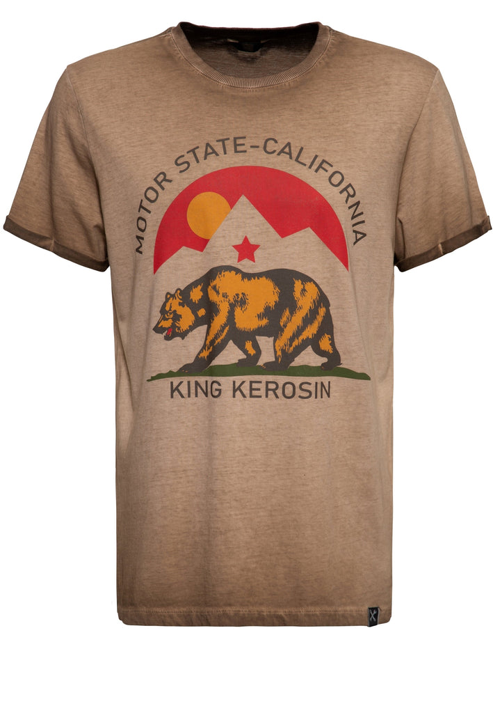 Queen Kerosin Oilwash T-Shirt «Motor State California»