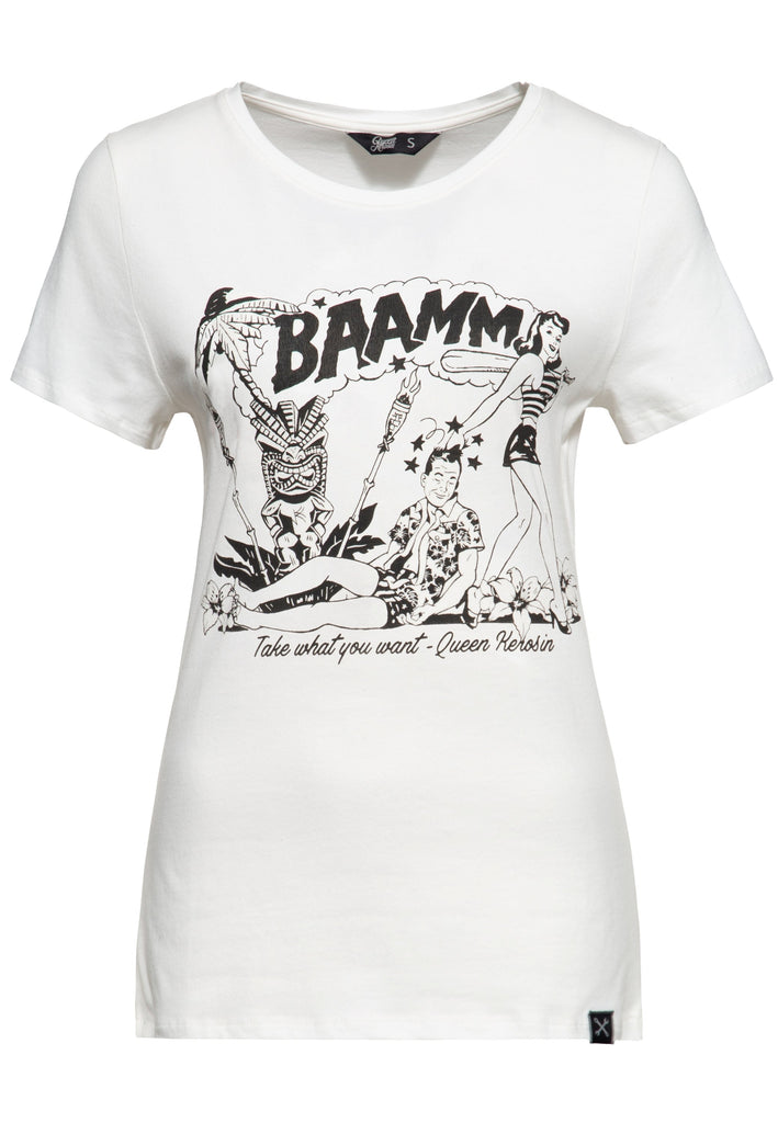 Queen Kerosin Print T-Shirt «Bammm»