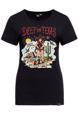 Print T-Shirt «Deep in Texas» T-Shirts von Queen Kerosin