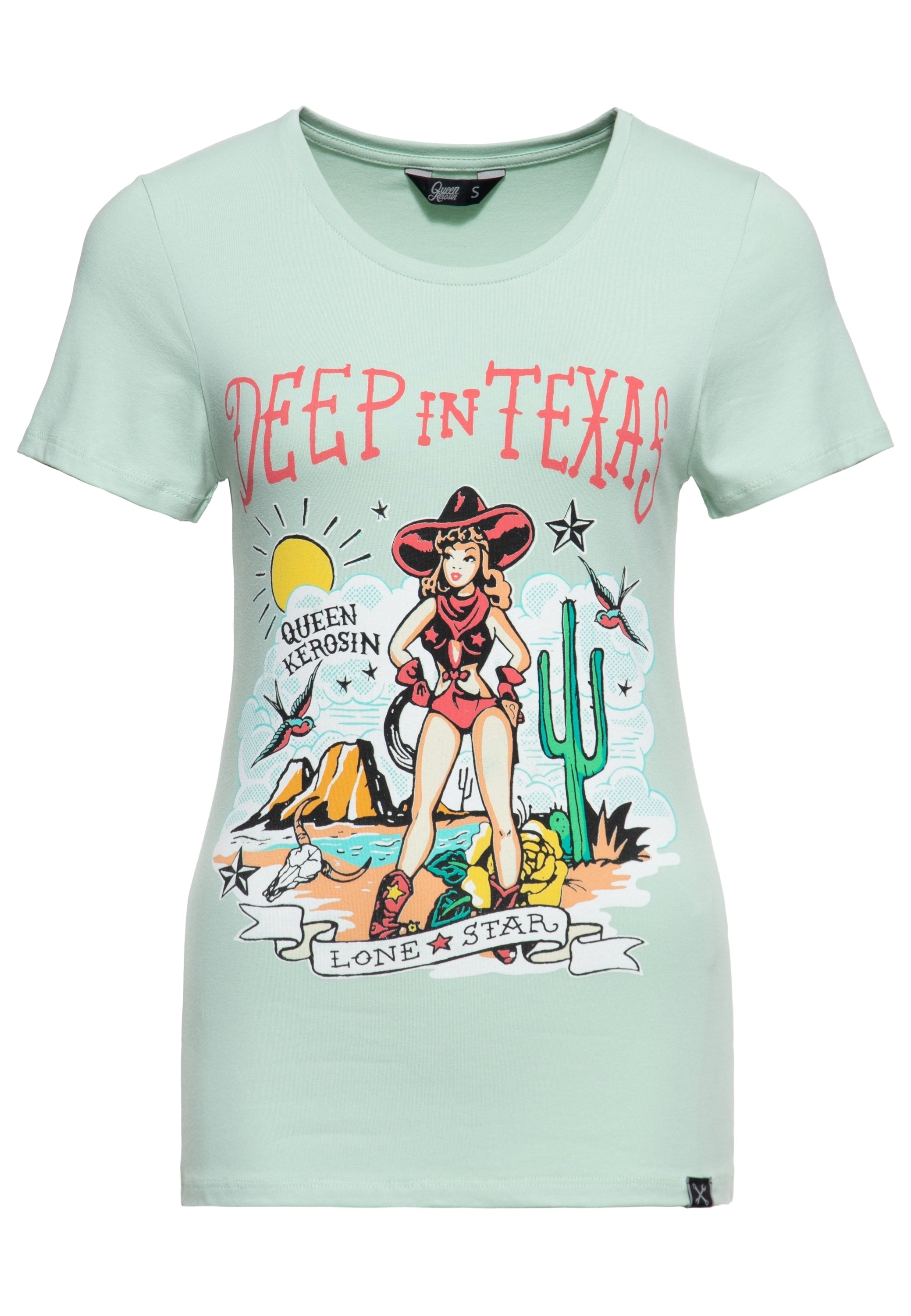 Print T-Shirt «Deep in Texas» T-Shirts von Queen Kerosin