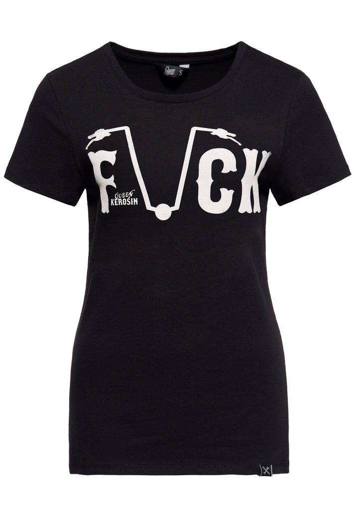 Queen Kerosin Print T-Shirt «Fuck Everyone»