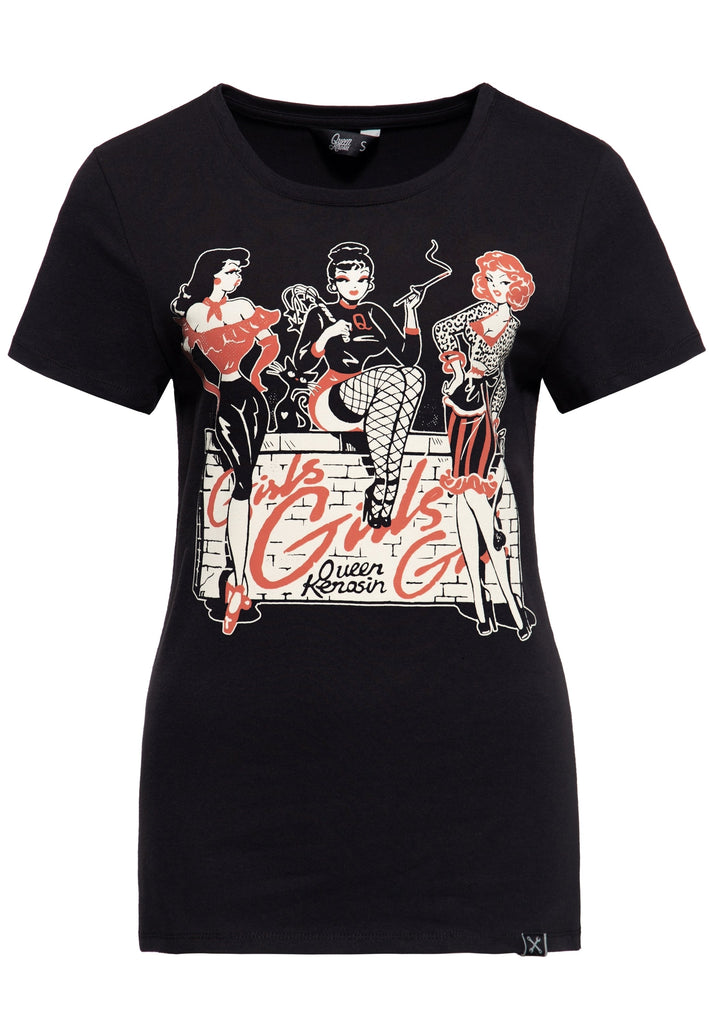 Queen Kerosin Print T-Shirt «Girls Girls Girls»