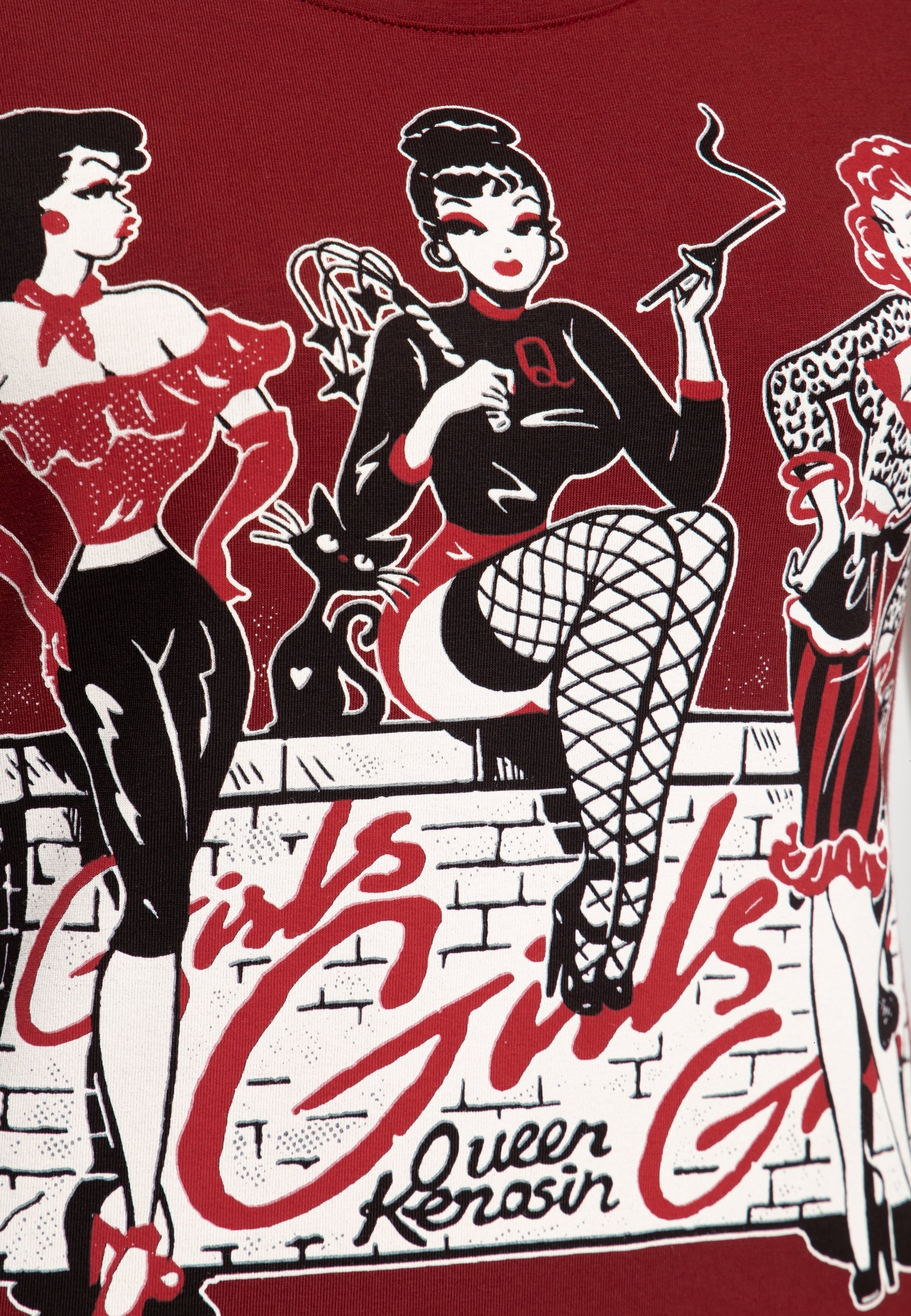 Print T-Shirt «Girls Girls Girls» - KING KEROSIN