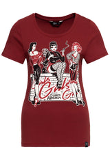 Print T-Shirt «Girls Girls Girls» T-Shirts von Queen Kerosin