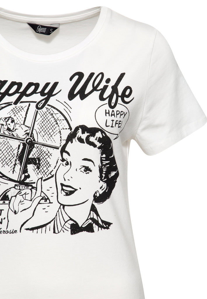 Print T-Shirt «Happy Wife» - KING KEROSIN