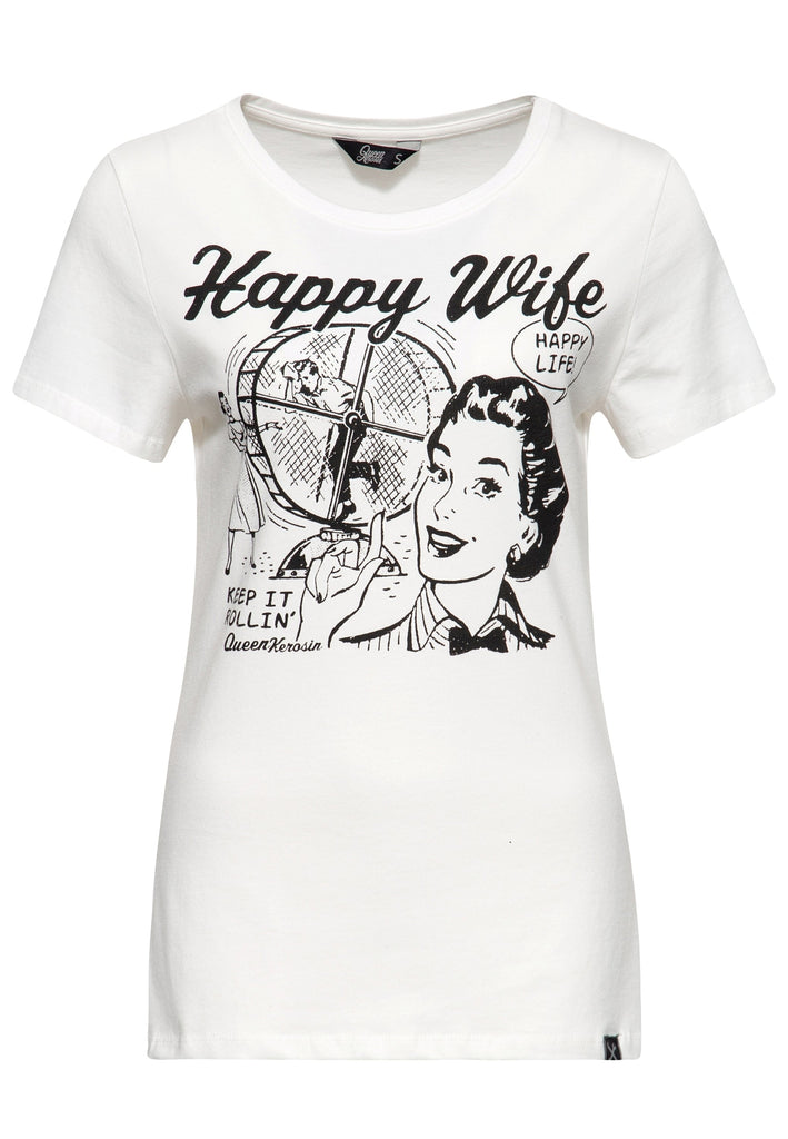 Print T-Shirt «Happy Wife» - KING KEROSIN
