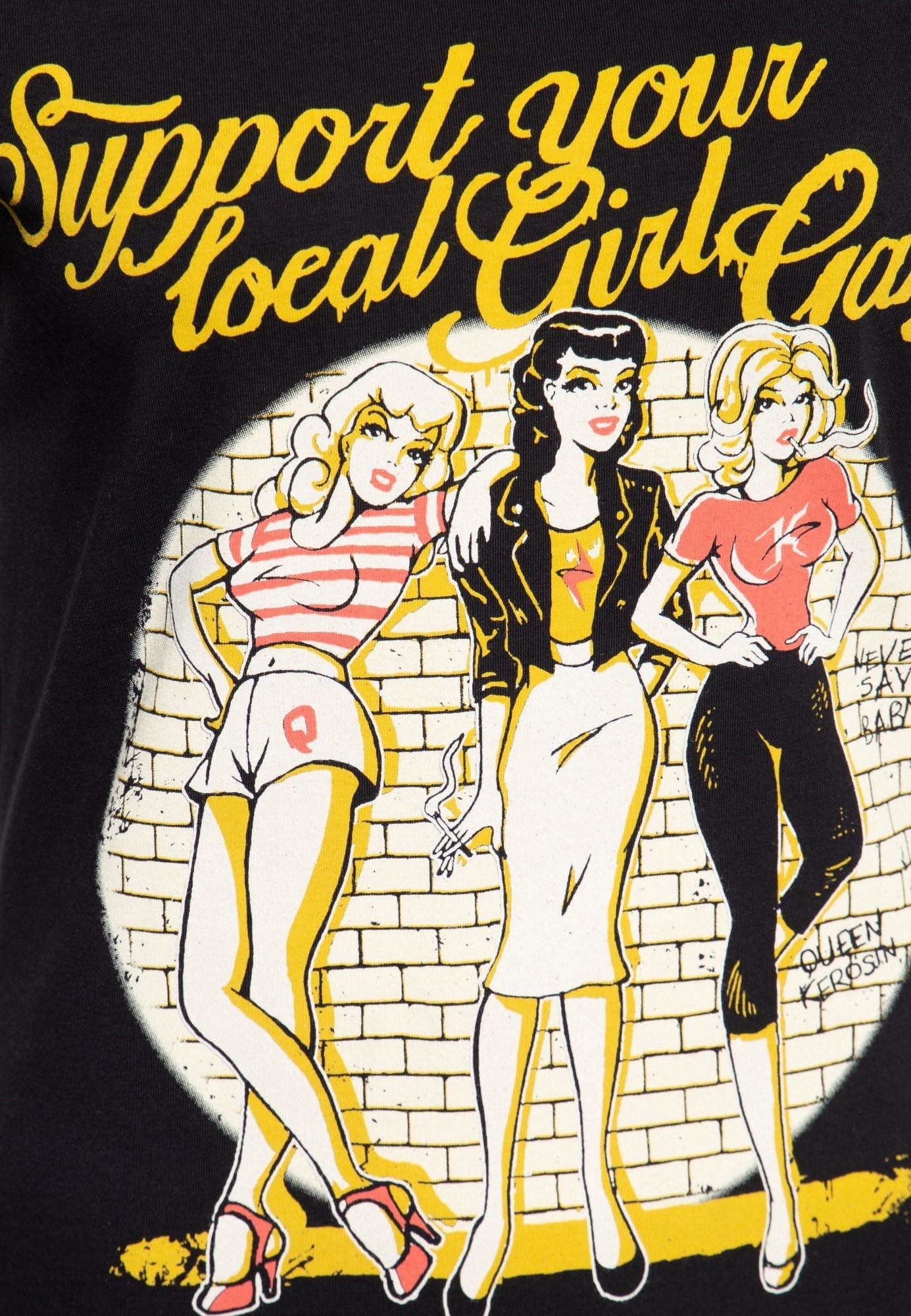 Print T-Shirt im Slim Fit «Girl Gang» - KING KEROSIN