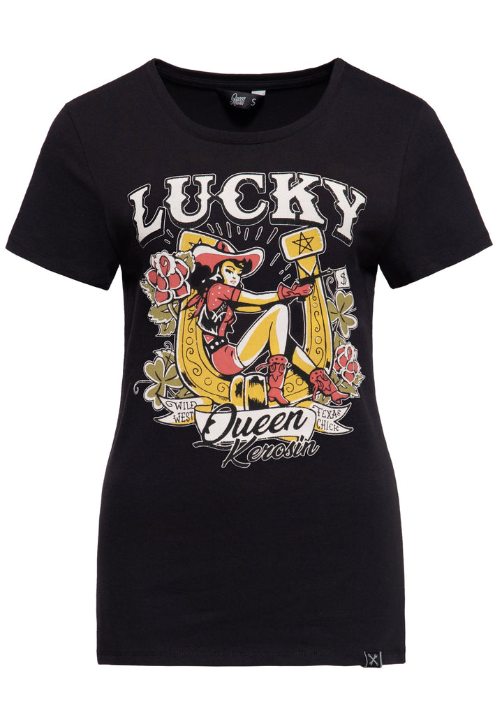 Queen Kerosin Print T-Shirt «Lucky»