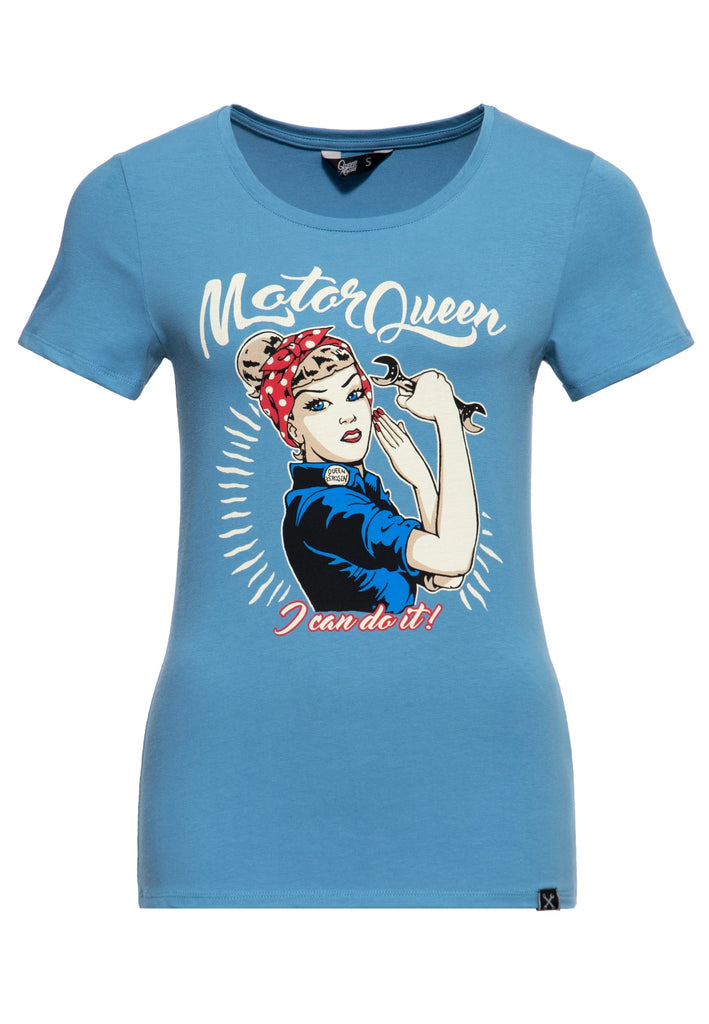 Print T-Shirt «Motor Queen I can do it» - KING KEROSIN