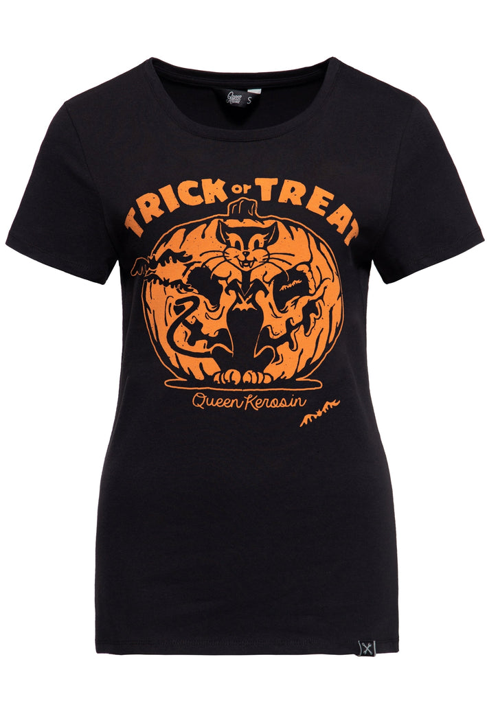 Queen Kerosin Print T-Shirt «Trick or Treat»