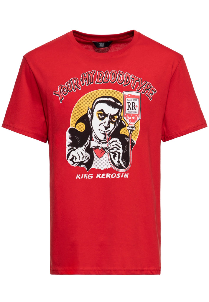 Queen Kerosin Print T-Shirt «You're my blood type»