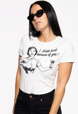 Retro T-Shirt «I drink hard» T-Shirts von Queen Kerosin