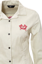 Queen Kerosin - Reverskragen Bluse im Racing Design «Motor Queen»